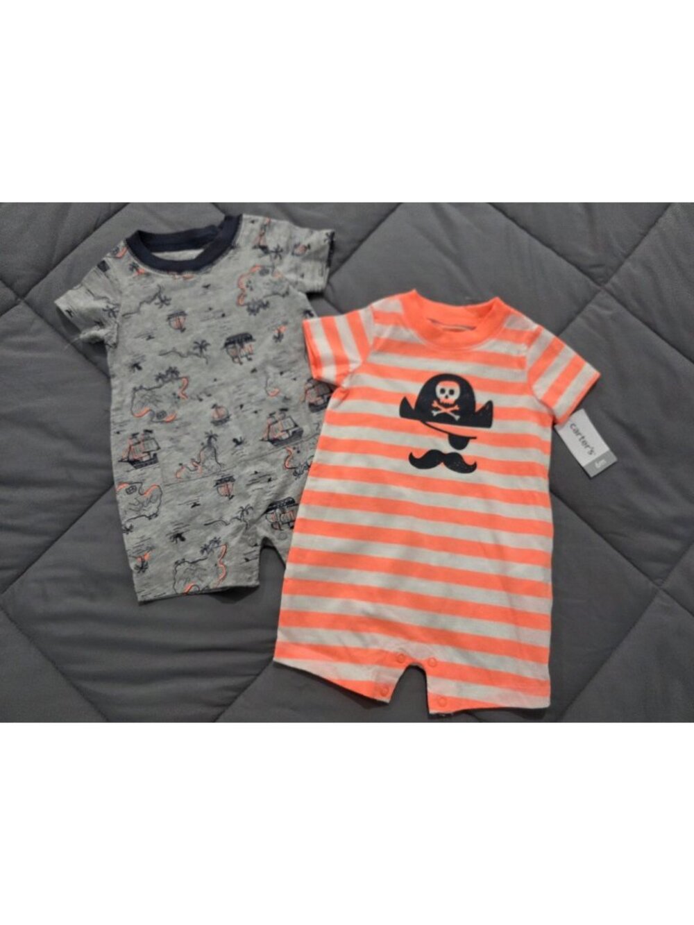 NWT Carter's 2 pack Boy's size 3-6 Month Romper Set Pirate